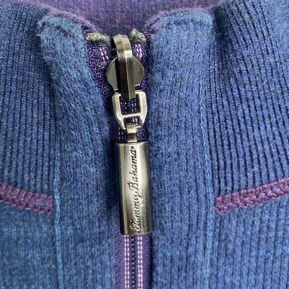 Tommy Bahama Men’s Reversible 1/4 Zip Navy Plum Pullover Sweater M-019 Sz L - Picture 8 of 11